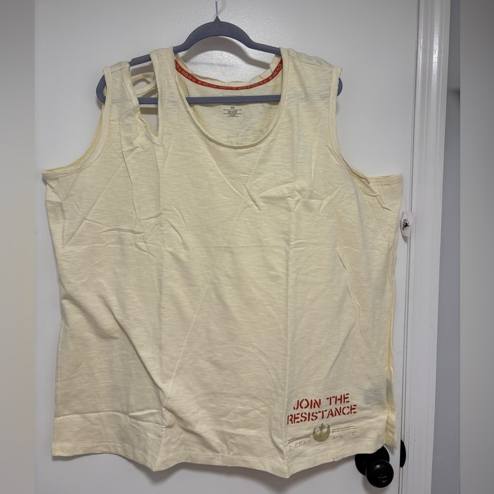 Star Wars Beige Tank Top with Red Resistance Graphic